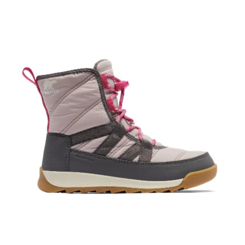 Sorel Women's Gray Pink Whitney Short Lace Up Ankle Winter Snow Boots Size‎ 5